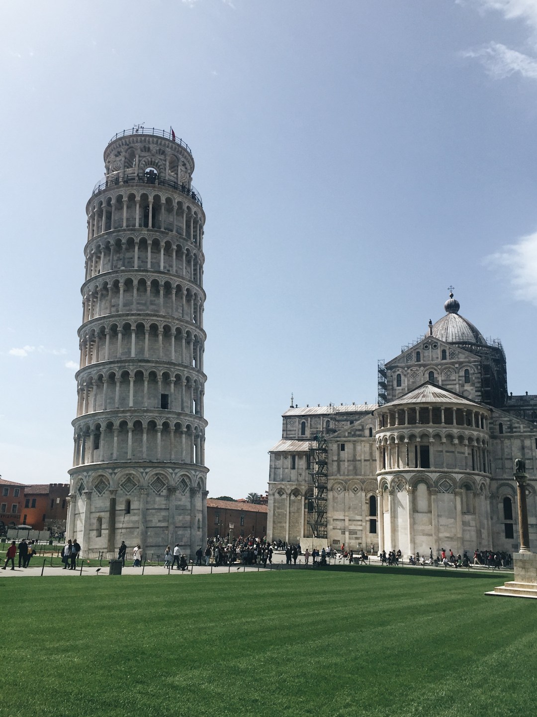 Piazza di Miracoli in Pisa - leaning tower, cathedral of Pisa