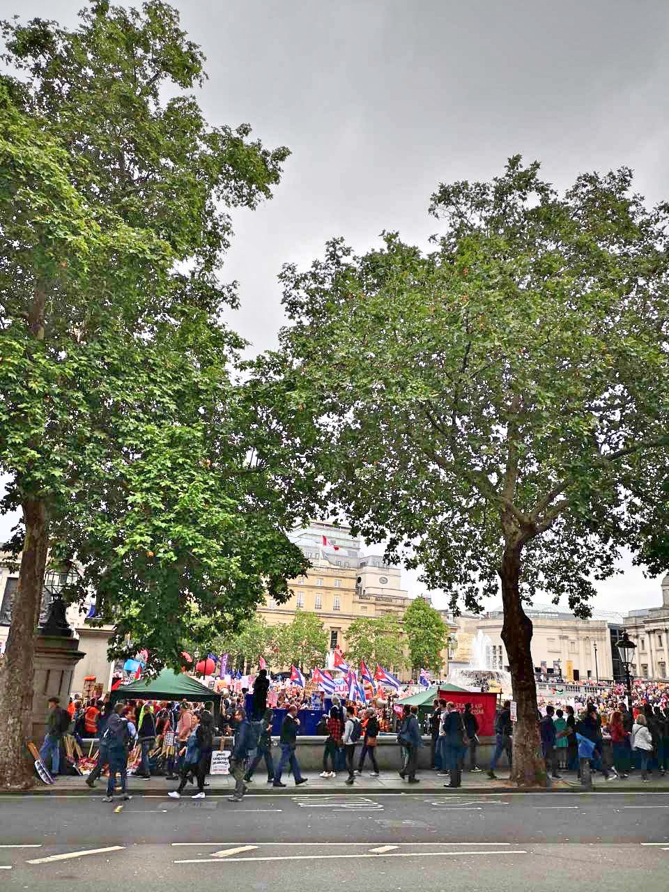 June protests in Trafalgar Square National Gallery London