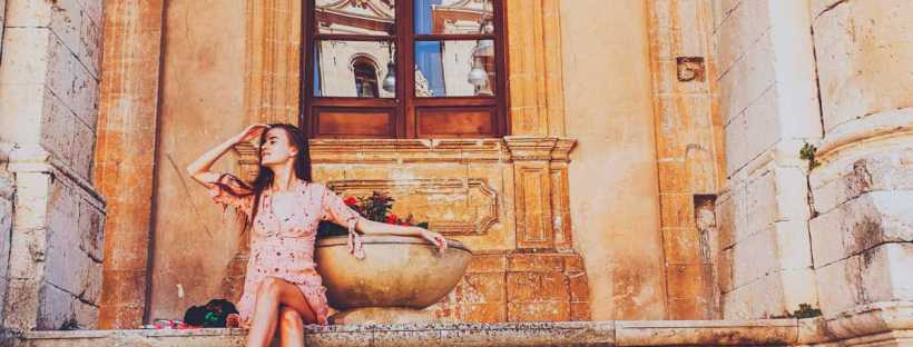 Facade of Palazzo Ducezio in Noto Sicily