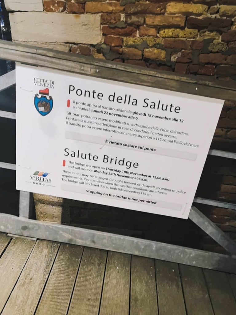 Salute bridge in venice italy